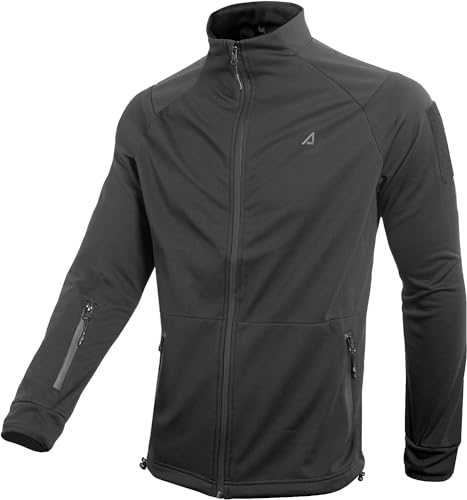 ACE Schakal Softshell-Jacke Slim Fit - Outdoor-Jacke zum Radfahren, Wandern und Trekking - robust & sportlich - Schwarz - L von ACE