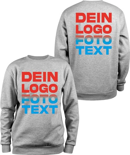 ACE Sweatshirt zum selbst Bedrucken - selber gestalten mit Text, Bild, Logo - Sweat-Pullover aus Baumwolle - Hellgrau - XXL ACE Sweatshirt zum selbst Bedrucken - selber gestalten mit Text, Bild, Logo - Sweat-Pullover aus Baumwolle - Hellgrau - XXL von ACE