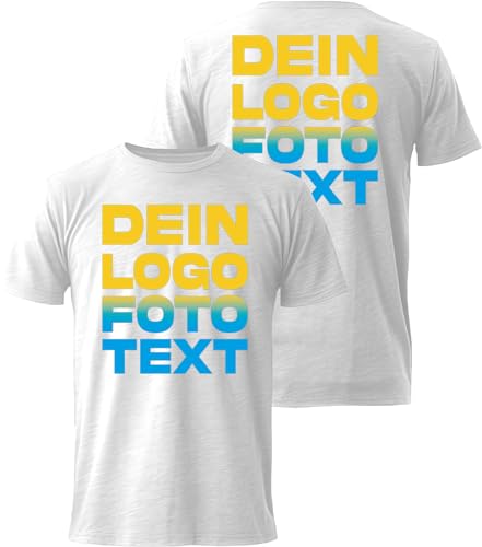 ACE T-Shirt zum selbst Bedrucken - selber gestalten mit Text, Bild, Logo - Kurzarm-Tshirt aus Baumwolle - Weiß - 3XL von ACE