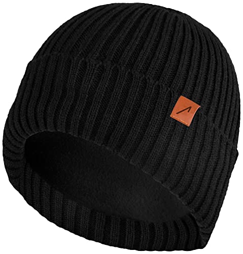 ACE Winter-Mütze - Strick-Mütze mit 3M Thinsulate-Futter für Erwachsene - Woll-Beanie für Damen & Herren - Schwarz von ACE