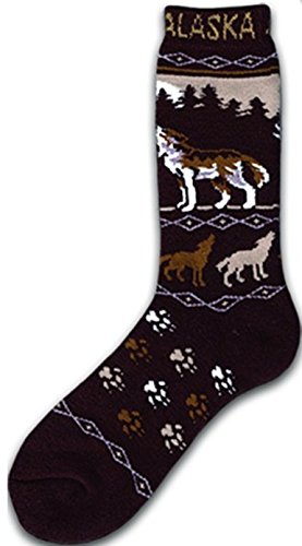 Alaska Unisex Socken Heulender Wolf Wölfe 8–11 Plüschstiefelsocken von ACE