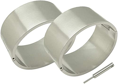 ACECHANNEL Stainless Steel Wrist Cuffs Bracelet Lockable Bangle (H053BS Brush Silver, 70mm x 60mm(riesige Handgelenke-L)) von ACECHANNEL