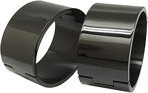 ACECHANNEL Edelstahl Männer Frauen Armbänder Mode Armbänder Handgelenk Knöchel Armbänder Abnehmbare O Ring Ovale Form Armreif (H053PB Polish Black-Add Rings, 70mm x 60mm(Handschellen)) von ACECHANNEL