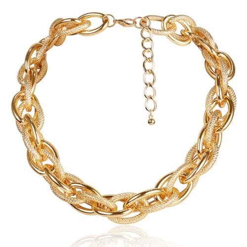ACEDRE Punk Chunky Short Necklace Chain Gold Thick Cuban Link Necklaces for Women von ACEDRE