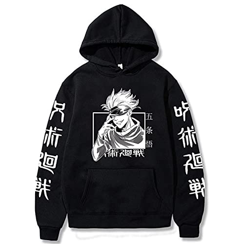 ACEFAST INC Cool Satoru Gojo Itadori Yuji Nobara Unisex Tops Harajuku Anime Unisex Hoodie Pullover, Schwarz 01, X-Large ACEFAST INC Cool Satoru Gojo Itadori Yuji Nobara Unisex Tops Harajuku Anime Unisex Hoodie Pullover, Schwarz 01, X-Large von ACEFAST INC