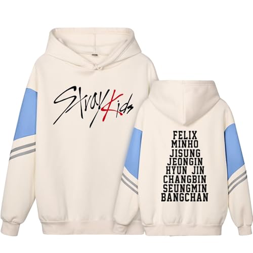 ACEFAST INC Kpop Stray Kids Hoodie Felix Bangchan Hyunjin Jisung Changbin Minho Seungmin Sweatshirt Merch für Damen, Beige, Klein ACEFAST INC Kpop Stray Kids Hoodie Felix Bangchan Hyunjin Jisung Changbin Minho Seungmin Sweatshirt Merch für Damen, Beige, Klein von ACEFAST INC