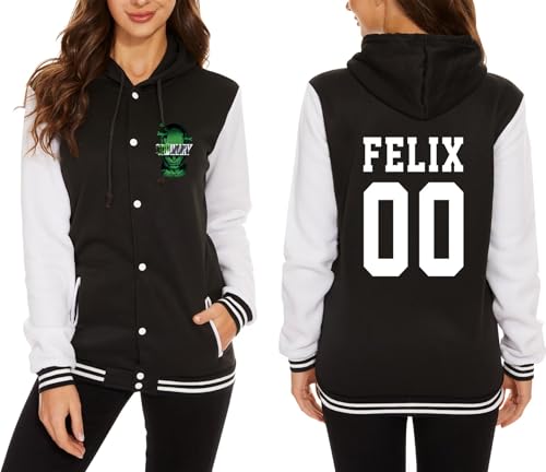 ACEFAST INC SKZ Varsity Jacke Hoodie Bangchan Felix Hyunjin Jeongin Pullover Sweatshirts für Damen, STK 06, M von ACEFAST INC