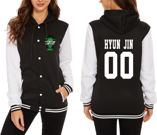 ACEFAST INC SKZ Varsity Jacke Hoodie Bangchan Felix Hyunjin Jeongin Pullover Sweatshirts für Damen, Stk 08, L von ACEFAST INC