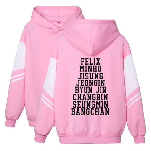 SKZ Hoodie Felix Bangchan Hyunjin Jisung Changbin Minho Seungmin Sweatshirt Merch für Damen, Pink, S von ACEFAST INC