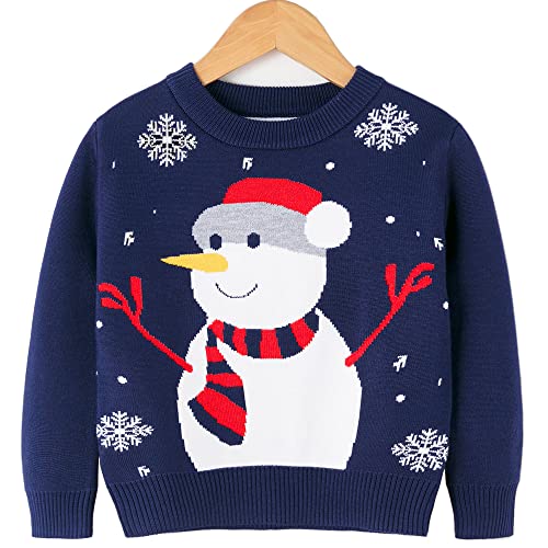 ACEHCEAR Kleinkind Baby Mädchen Jungen Weihnachtspullover Pullover Schneemann Weihnachten Strick Sweatshirt Winter Warmer Mantel Kleidung 12 Monate - 18 Monate Blau von ACEHCEAR