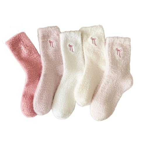 5 Paar Kuschelsocken Damen 35-40, ACESOME Flauschige Kuschelsocken Mit Schleife, Cute Schlafsocken Thermosocken Damen, Wintersocken 5 Paar Kuschelsocken Damen 35-40, ACESOME Flauschige Kuschelsocken Mit Schleife, Cute Schlafsocken Thermosocken Damen, Wintersocken von ACESOME ㅤ