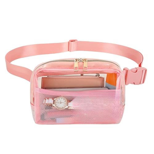 ACHBGTMQ Gürteltasche wasserdichte Taillentasche Im Freien Transparente Justierbare Speicher Messenger Bag-rosa-unter 20l von ACHBGTMQ