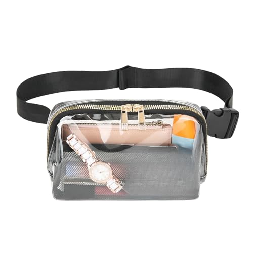ACHBGTMQ Gürteltasche wasserdichte Taillentasche Im Freien Transparente Justierbare Speicher Messenger Bag-schwarz-unter 20l von ACHBGTMQ