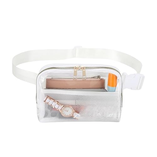 ACHBGTMQ Gürteltasche wasserdichte Taillentasche Im Freien Transparente Justierbare Speicher Messenger Bag-weiß-unter 20l von ACHBGTMQ