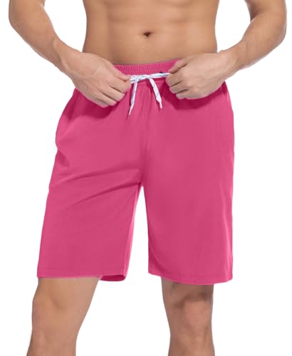 ACHTELEPHS Badehose Herren Lang Schnelltrocknend Badeshorts Männer Bademode Badehosen Dark Pink M von ACHTELEPHS