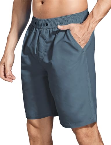 ACHTELEPHS Badehose Herren Lang Schnelltrocknend Badeshorts Männer Bademode Badehosen Grau M von ACHTELEPHS