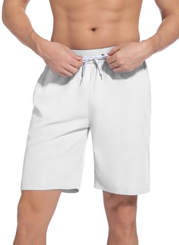 ACHTELEPHS Badehose Herren Lang Schnelltrocknend Badeshorts Männer Bademode Badehosen Weiß 3XL von ACHTELEPHS