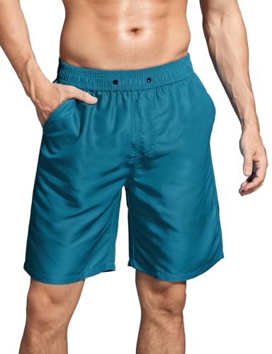 ACHTELEPHS Badehose Herren Lang Schnelltrocknend Badeshorts Männer Boardshorts Badehosen Hellgrün L von ACHTELEPHS