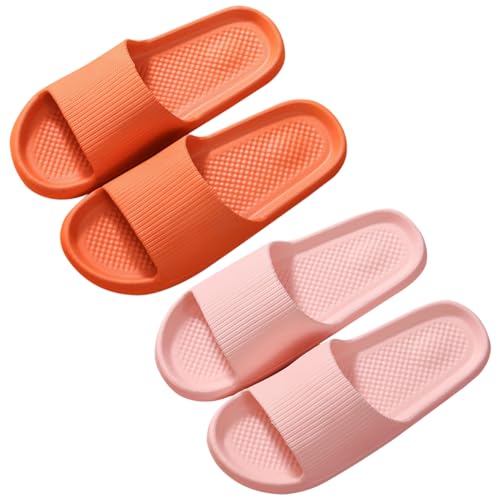 ACEMDE 2 Paar Damen Cozy Slides Badeschuhe Damen Kinder Mädchen EU 35-40 Schlappen Wolkenschuhe Hausschuhe Super Weich rutschfest Badeschuhe Sommer Damen Pantoletten Badeschlappen von ACMEDE