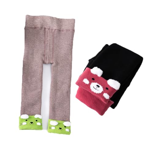 ACMEDE 1-5 Jahre Mädchen Leggings Thermo Gr. 80/86/92/98/104/116 Dick Fleece Warm Gefüttert Hosen Herbst Winter Thermo Hose Dicker Baumwolle Jeggings mit Fleecefutter für Mädchen von ACMEDE