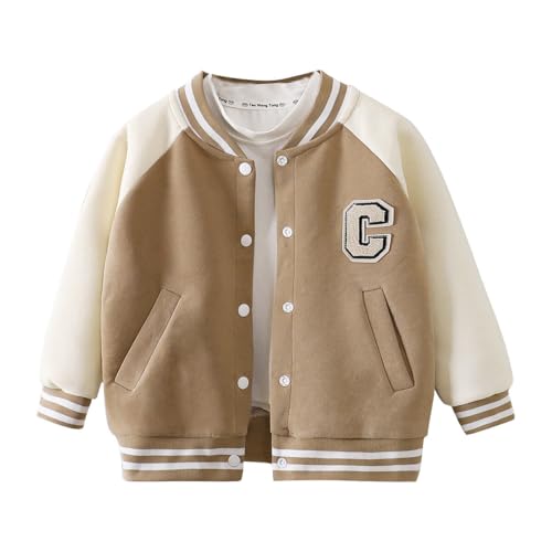 ACMEDE 1-9 Jahre Kleinkinder Jungen Baseball Jacke Bomberjacke Kinder Mädchen College Jacke Frühling Herbst Übergangsjacke Mädchen Sweatjacke Baseball Coats Mantel Gr. 74/80/86/98/104/116/122/134/146 von ACMEDE
