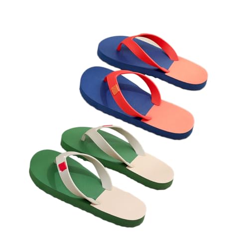 ACMEDE 2 Paar Damen Flip Flops leichte Mode rutschfest hausschuhe Größe 36-45, Damen herren Zehentrenner Walking Sandalen Sommer Strand Flops badeschuhe Bequeme Yoga Mat Tanga Sandalen schlappen von ACMEDE