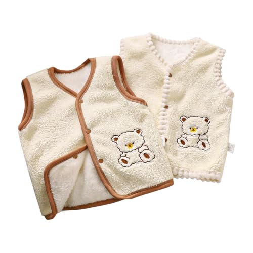 ACMEDE 2 Stück Baby Kleinkind Kinder Jungen Fleece Westen gr. 74/80/86/92/98/104/116 Herbst Winter Gilet Bodywarmer Steppweste verdickte ärmellose Jacke Kinderweste, 6 Monate-5 Jahre von ACMEDE