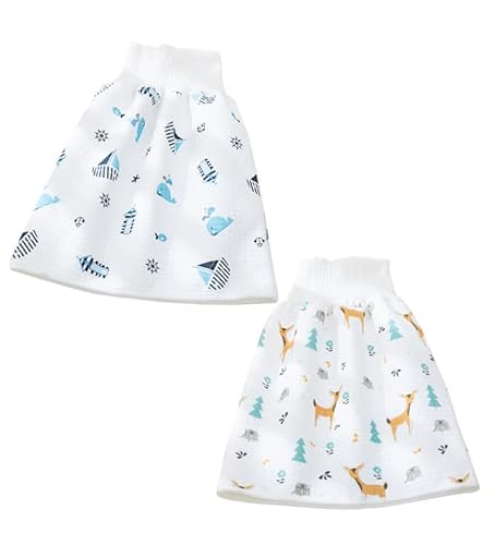 ACMEDE 2 Stück Baby Trainingshose Sleepy Windelhose Polster Cotton Potty Underwear Windelunterwäsche Baby Windelrockshorts Trainingswindelhose Lernhose (as3, Age, 1_Year, 4_Years, Regular, 2PCS) von ACMEDE