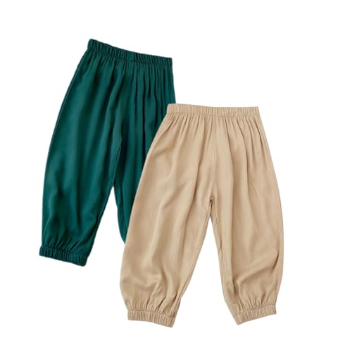 ACMEDE 2er Pack Baby Mädchen Jungen Sommer Bloomers Lange Hosen Gr. 86/92/98/104 Kinder dünn Sommerhose Pumphose Haremshose Jogginghose Lässige Hose Baumwolle Gr. 116/122/128/134/146 von ACMEDE