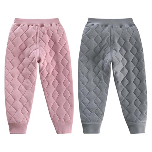 ACMEDE 2er Pack Kinder Winterhose Jungen Gr. 110/122/128/134 Mädchen Leggings Thermo Hose Sporthose Gr. 74/80/86/92/98 Gefütterte Thermohose Jogginghose Thermo Winter Warme Kinder 6 Monate - 9 Jahre von ACMEDE