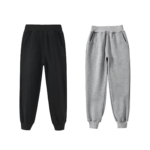 ACMEDE 2er Pack Mädchen Jungen Hosen Sweathose Jogginhose Gr.104/110/116/128/134/146 Mädchen Feste Jungen Hosen Jogginhose Sporthose Grau Freizeithose Jogger Hose Jogger Pants Lässige Hose von ACMEDE