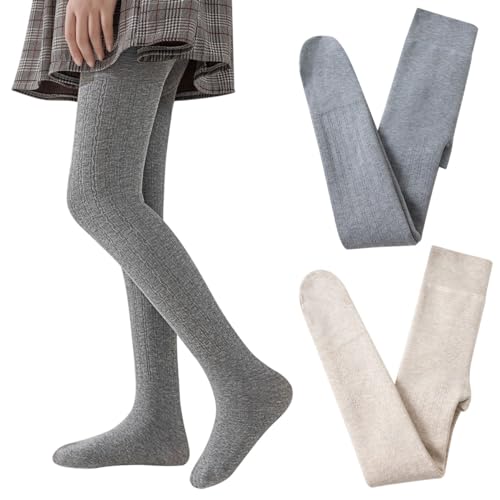 ACMEDE 2er pack Baby Mädchen Thermo Strumpfhose Gr.92/98/104 Kinder Winter Warm Fleece Gefütterte Strumpfhosen Gr. 116/122/134/146 Ballettstrumpfhose Baby Leggings Strumpfhosen Anti Rutsch 3-12 Jahre von ACMEDE