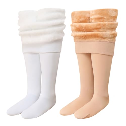 ACMEDE 2er pack Baby Mädchen Thermo Strumpfhose Kinder Winter Warm Fleece Gefütterte Strumpfhosen Gr.92/98/104/116/120/134/146 Ballettstrumpfhose Baby Winter Warm Leggings Strumpfhosen Mädchen von ACMEDE