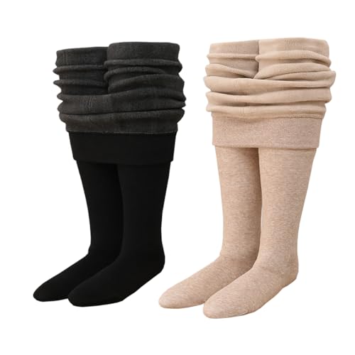 ACMEDE 2er pack Baby Mädchen Thermo Strumpfhose Kinder Winter Warm Fleece Gefütterte Strumpfhosen Gr.92/98/104/116/120/134/146 Ballettstrumpfhose Baby Winter Warm Leggings Strumpfhosen Mädchen von ACMEDE
