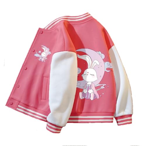 ACMEDE 3-10 Jahre Collegejacke für Mädchen Jacke Mantel Baseball Uniform Langarm Sportjacke Tops Beiläufig Stilvoll Frühling Herbst Sweatjacke Baseball Coats Gr. 98/104/116/122/134/146/152 von ACMEDE
