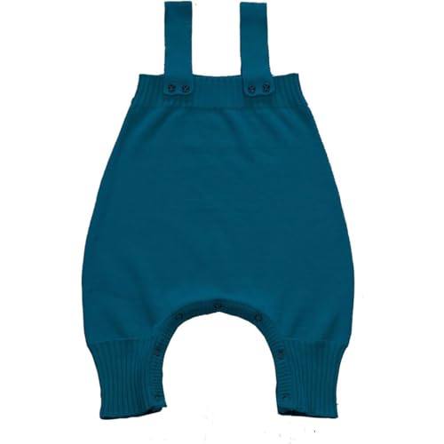 ACMEDE 3 Monate-2.5 Jahre Baby Gestrickt Latzhose Baumwolle Jungen Mädchen Baby Strick-Strampler ohne Fuß Baby Strick Overall mit Druckknöpfen im Schrittbereich Gr. 62/68/74/80/86 von ACMEDE