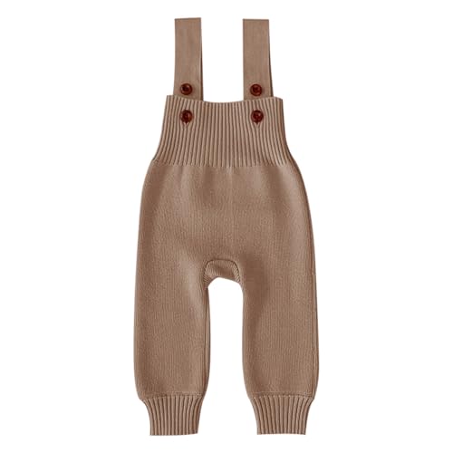 ACMEDE 3 Monate-3 Jahre Baby Jungen Mädchen Gestrickt Latzhose Baby Ärmellose Strampler Gestrickt Overall Jumpsuit Gr. 62/68/74/80/86/92 Kleinkind Lange Hose mit Hosenträger Trägerhose von ACMEDE