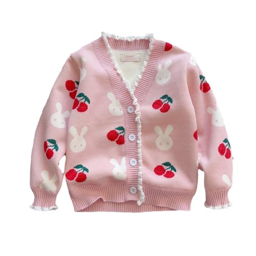 ACMEDE 3 Monate-9 Jahre Baby Mädchen V-Ausschnitt Strickjacken 68/74/80/86/92/98 Kinder Ärmellos Exquisit Gestrickte weich Pullover & Strickjacken mit Knopfverschluss 104/116/120/128/134 von ACMEDE