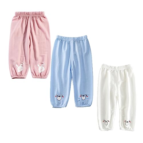 ACMEDE 3er Pack Sommer Baby Mädchen Jogginghose Pumphose Jungen Lange Kinderhosen Jungen Pumphose Haremshose Gr. 80/86/92/98/104/116 leichte Lange Hosen Freizeithose Jogginghose Lässige Hose von ACMEDE