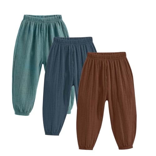 ACMEDE 3er Pack Unisex Baby Kinder Pumphose Gr. 86/92/98/104 Sommer doppellagigem Baumwollgarn Leinenhose Kinder Leichte Atmungsaktive Jogginghose Lässige Hose Gr. 116/122/128/134 ACMEDE 3er Pack Unisex Baby Kinder Pumphose Gr. 86/92/98/104 Sommer doppellagigem Baumwollgarn Leinenhose Kinder Leichte Atmungsaktive Jogginghose Lässige Hose Gr. 116/122/128/134 von ACMEDE