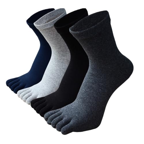 ACMEDE 4/5 Paar Herren Zehensocken Baumwolle Winter Warm Thermo Sportsocken mit Zehen Herren Sneaker Socken Wandersocken Fünf Finger Socken Arbeitssocken Tennissocken Laufsocken EU 41-46 von ACMEDE