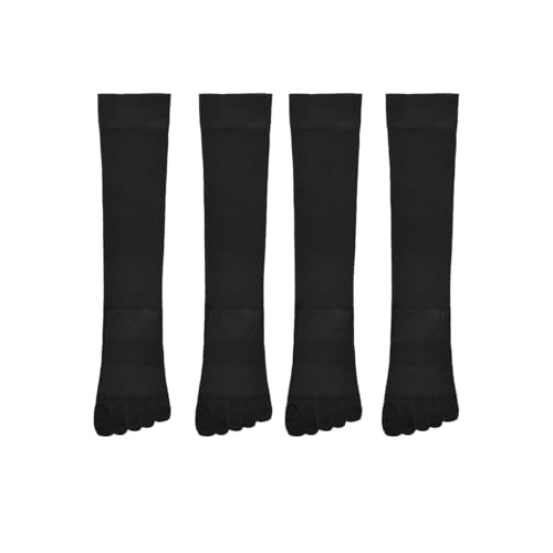 ACMEDE 4 Paare Damen Zehensocken Kniestrümpfe Baumwolle Socken Atmungsaktiv Einfarbige Kniestrümpfe Micro Kompressions sneaker Damen Mädchen Strümpfe Sportsocken Gr. 35-40 von ACMEDE