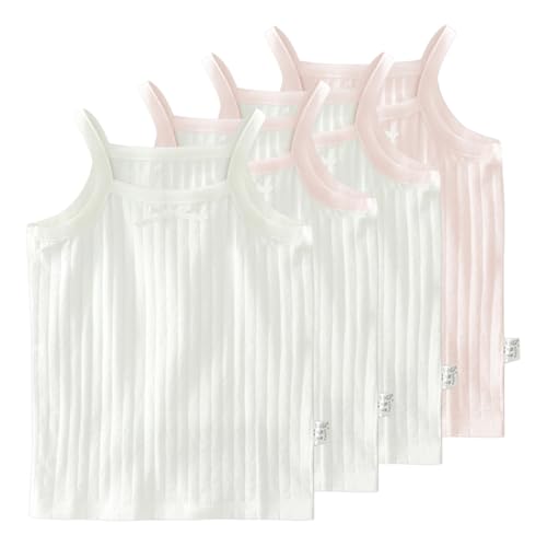ACMEDE 4er Pack Unterhemd Baby Mädchen Gr. 80/86/92/98 Baumwolle Mädchen Unterhemd Spaghettiträger Top Gr. 98/104/116/128/134 Unterhemden Mädchen im attraktiven - ideal zum Drunterziehen von ACMEDE