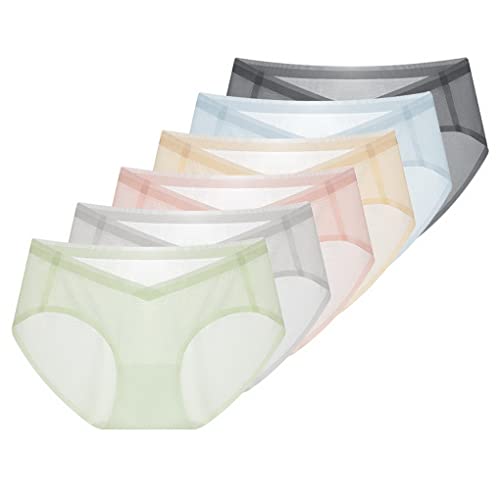 ACMEDE 6 Pack Unterhosen für Schwangere Umstandsmode Hösschen Damen Unterwäsche Niedrig-Taille V-förmige Unterwäsche aus Baumwolle Schwangerschaft Postpartum Slip von ACMEDE
