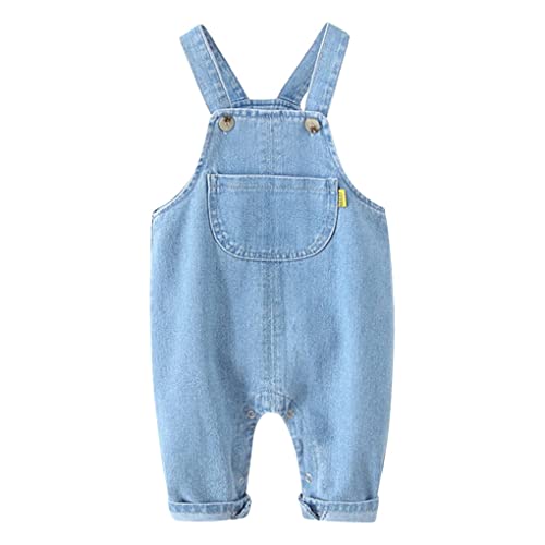 ACMEDE Baby Denim Overalls Kleinkind Cute Dungarees Bib Overalls Jumpsuit Washed Cotton Denim Overalls 0-4 Years Neugeborenes Jungen Mädchen Jeans Latzhose Strampler Gr. 74/80/86/92/98/104/110 von ACMEDE