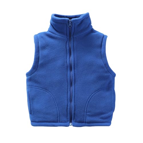 ACMEDE Baby Doppellagiges Fleeceweste Stehkragen Gr. 86/92/98 Kinder Einfarbig Fleece Weste Outdoor-Oberteil Kleinkind Ärmellose Dicke Fleece Weste Gr. 104/116/1221/128/134/140 von ACMEDE