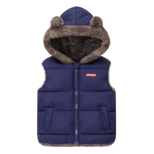 ACMEDE Baby Fleece Weste mit Kapuze 74/80/86/92/98 Daunenweste Jungen Mädchen Outdoor Weste Kleinkind Ärmellose Winterjacke Gr. 104/110/116 Steppweste Warme Winddichte Jacke 9 Monate - 5 Jahre von ACMEDE