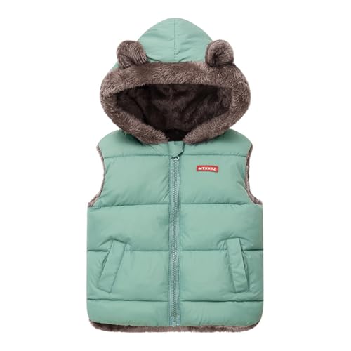 ACMEDE Baby Fleece Weste mit Kapuze 74/80/86/92/98 Daunenweste Jungen Mädchen Outdoor Weste Kleinkind Ärmellose Winterjacke Gr. 104/110/116 Steppweste Warme Winddichte Jacke 9 Monate - 5 Jahre von ACMEDE