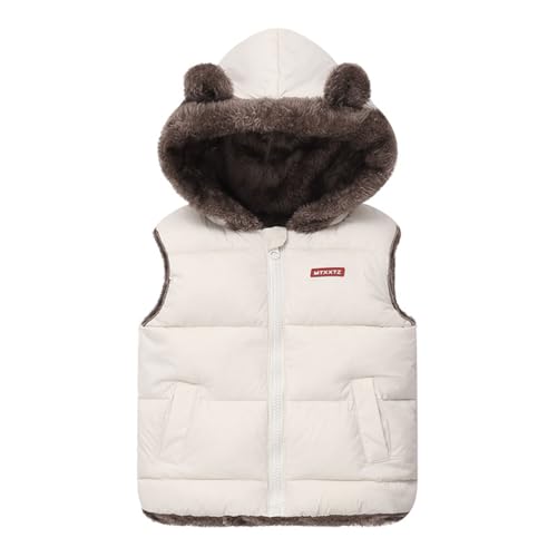 ACMEDE Baby Fleece Weste mit Kapuze 74/80/86/92/98 Daunenweste Jungen Mädchen Outdoor Weste Kleinkind Ärmellose Winterjacke Gr. 104/110/116 Steppweste Warme Winddichte Jacke 9 Monate - 5 Jahre von ACMEDE