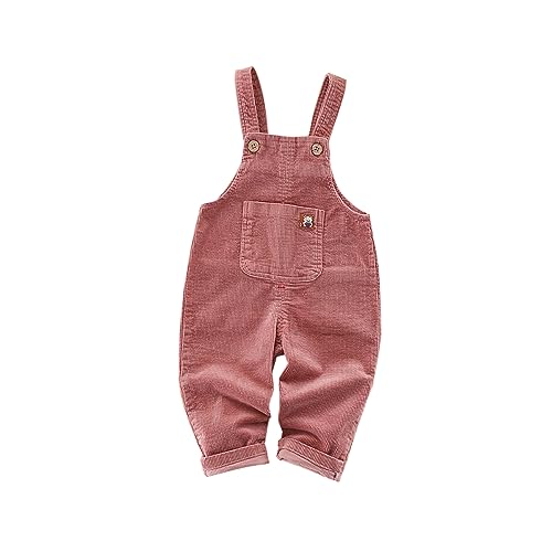 ACMEDE Baby Jungen Mädchen Cord Latzhose Ärmellose Strampler Overall Jumpsuit Gr. 74/80/86/92/98 Kleinkind Lange Hose mit Hosenträger Trägerhose Mit 1 Tasche von ACMEDE